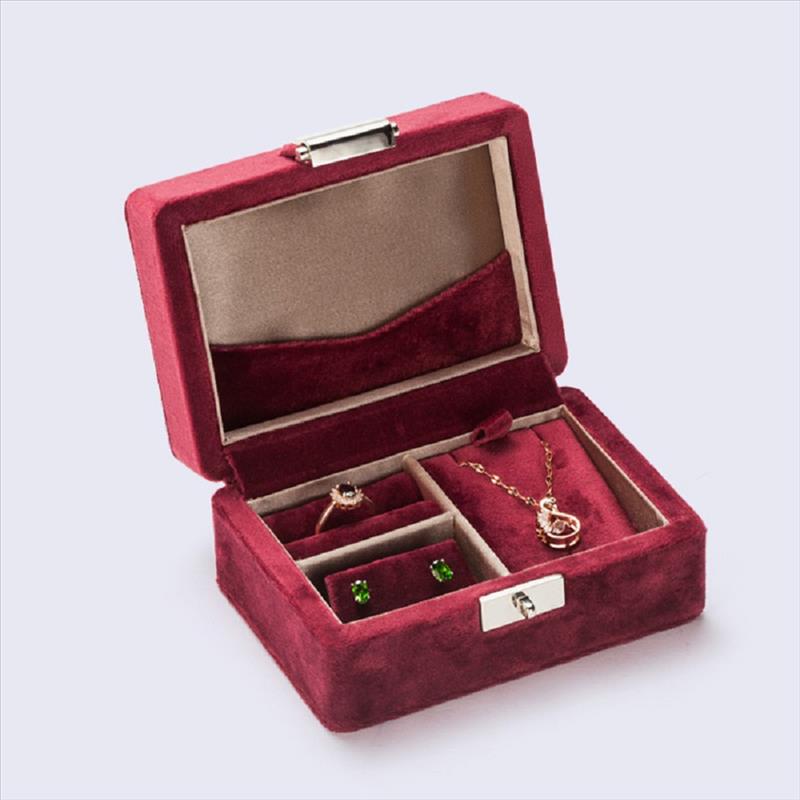 High Quality Velvet Wrapped Red Jewelry Box
